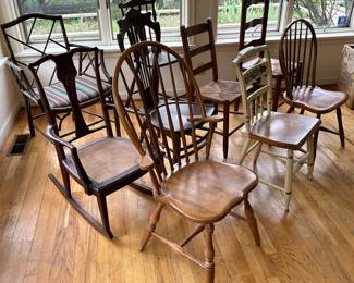 Vintage Chairs Lot Including L. Hitchcock