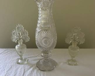 Brilliant Cut Vase  Imperial Glass Co Sunflower Vases