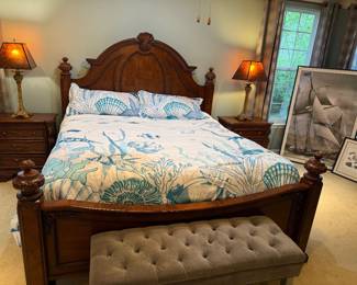 King bed frame and two nightstands  30w x 26 1/2d 