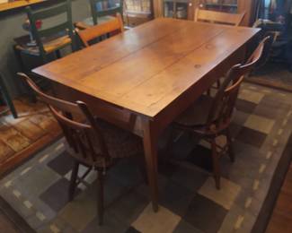 Antique Solid pine table with chairs