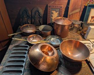 Copper pans and copper pots