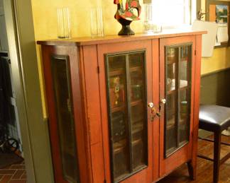 Antique Red Pie Safe