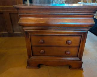 Solid wood two drawer end table