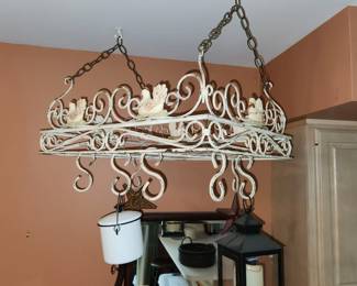 metal rooster ceiling rack