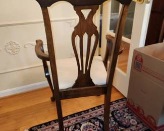 8 dining chairs, back shown