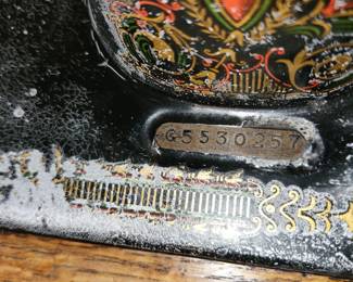 professionally restored Singer sewing machine table and machine