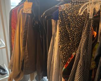 Seude coat from France, Skinny leopard pants