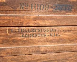 on the back of the GREAT looking dresser shows this dresser was made by the Tellefson Bros. in Edgerton, WI.  Circa  (prpbably 1880s - 1910s)