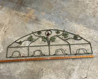 40" wide wrought iron grapevine canopy wall rack.