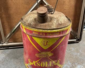 Jayes 5 gallon  Gas Can, with a 1960  Pontiac design.