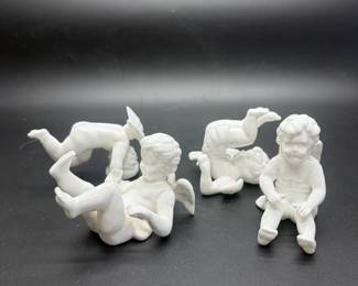 Fitz and Floyd Porcelain Tumbling Angels Set