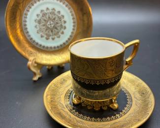Mitterteich Bavaria Footed Espresso Cup with Two Saucers