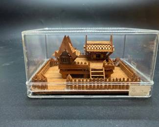 Intricate Thai Teakhouse Miniature
