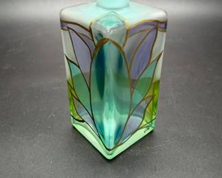 Italian Art Glass Hand Painted Perfume Bottle