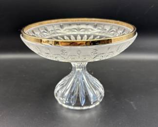 Rare Anne Hutte Etched Tulip Crystal Bowl