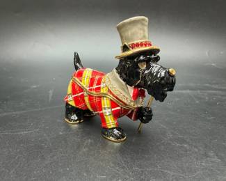 Adorable Enamel Scottish Dog 