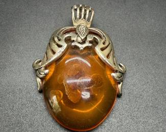 Huge Vintage Amber Pendant