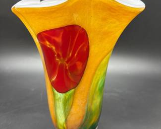 Signed Art Glass Vase