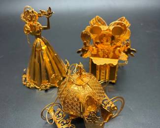 Gold Plated Brass Disney Ornament