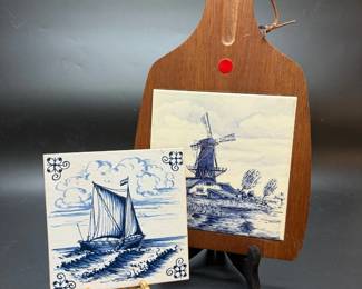 Delft Blue Tile and Trivet