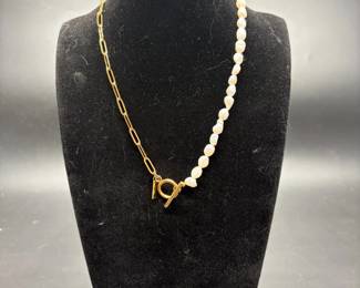 18k Gold Plated Freshwater Pearl Necklace