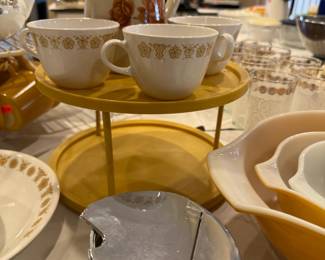 Corelle Butterfly Gold Coffee Cups and Saucers Set
