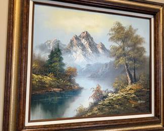 Mountain Lake Landscape Painting by Garner