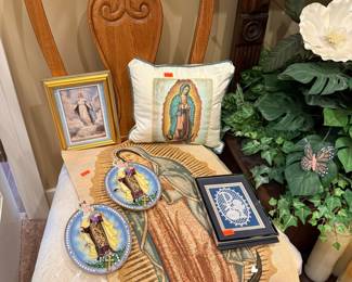 Our Lady of Guadalupe Tapestry Runner, Decorative Plates, Framed Print, and Pillow