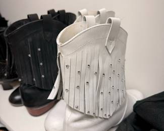 Fringed Studded Cowboy Boots