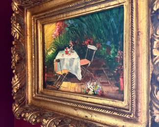 Impressionist Garden Scene Painting - "The Luncheon" by Claude Monet