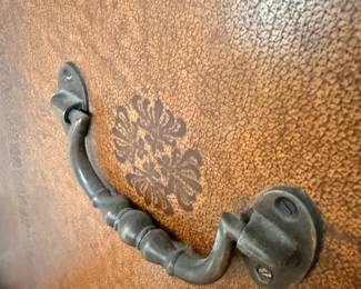 Antique Dresser Drawer Pull with Embossed Floral Design