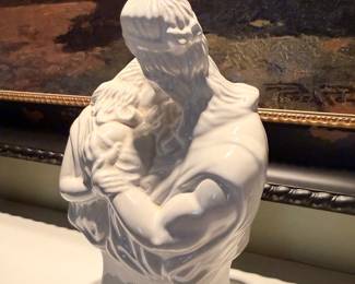 Porcelain Figurine of a Mother and Child