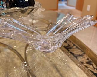 Art Vannes France Crystal Freeform Bowl