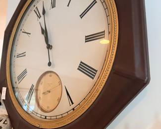 Howard Miller Octagonal Leather Mantel Clock with Sub-Dial