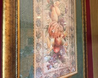 Framed Still Life Print of Fruit and Pumpkins by Pamela Gladding