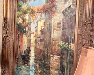 Venetian Canal Scene Painting by Cassandre