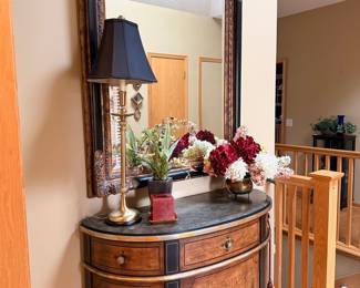 Demilune Console Cabinet with Mirror