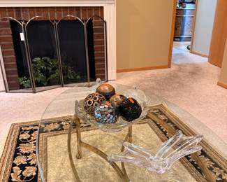 Decorative Spheres and Crystal Bowl Set