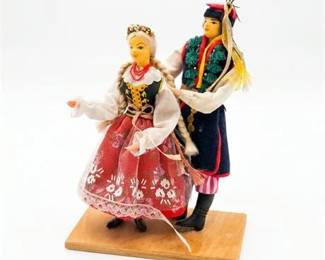 11  Pair Of Vintage Polish Folk Art Dolls From The Krakow Region