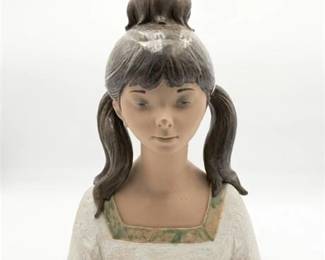 47  Large Vintage Lladro Gardener Girl Figurine Bust