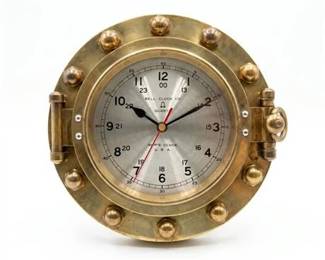 41  Bell Clock Co. Brass Porthole Ships Clock