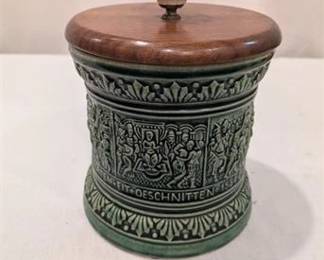 8R  Authentic MidCentury German Made Marzi  Remy Ceramic Tobacco Humidor