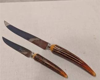 11R  Two Vintage Crown Crest Sheffield Steak Knives