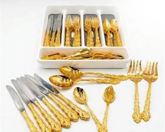 297  Oneida Community Beethoven Pattern Gold Electroplate Flatware Service