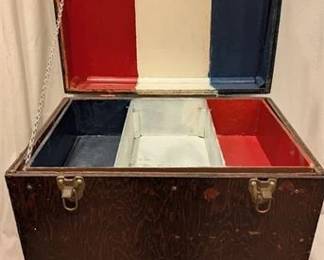 14R  Americana Folk Art Primitive Wooden Storage Chest