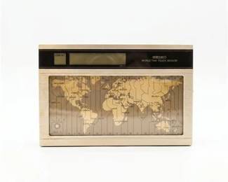 34  Vintage Seiko World Time Touch Sensor Desk Clock QNS901G