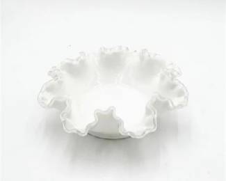 13  Vintage Fenton Silver Crest Milk Glass Bowl