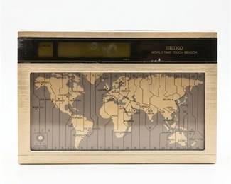 33  Seiko World Time Touch Sensor Desk Clock QNS901G