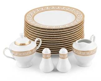 42  Joseph Sedgh Porcelain Dinnerware With Greek Key