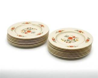 50  Set Of Lenox Temple Blossom Ivory China Dinner Plates